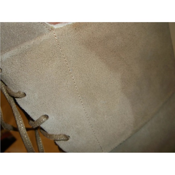 Colin Stuart Tan Suede Leather Slip ON Back Laced Wedge Boot 7.5 M NEW DISPLAY - Picture 8 of 8